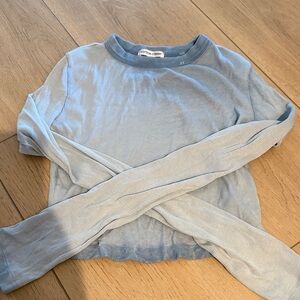 Cotton Citizen Light Blue Ribbed Long Sleeve Top